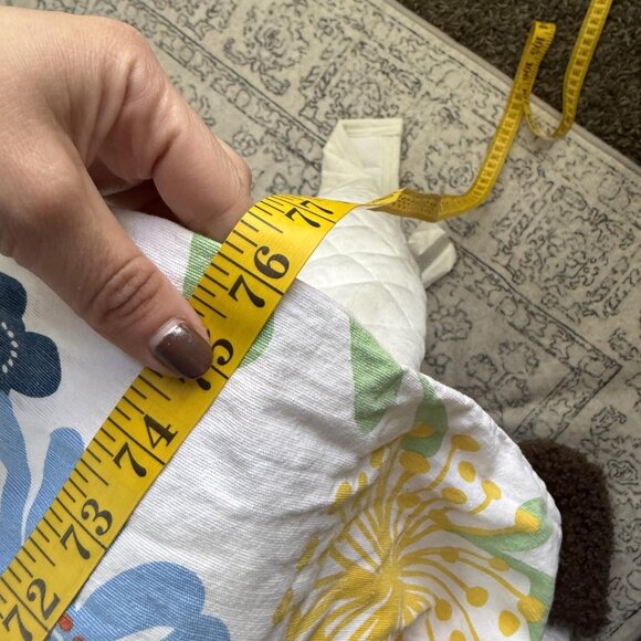 Floral Quilt Bedspread Duvet Full/Queen White Multicolor Flowers Retro Boho - Picture 5 of 7